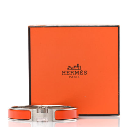 Hermes Enamel Narrow Clic Clac H Bracelet GM Orange 5 of 5