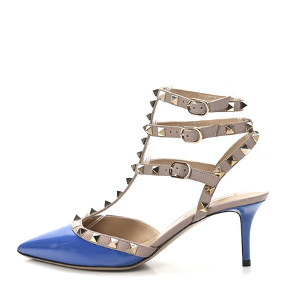 Valentino Garavani Patent Rockstud Ankle Strap 65mm Pumps 36.5 Indaco Poudre 1 of 9