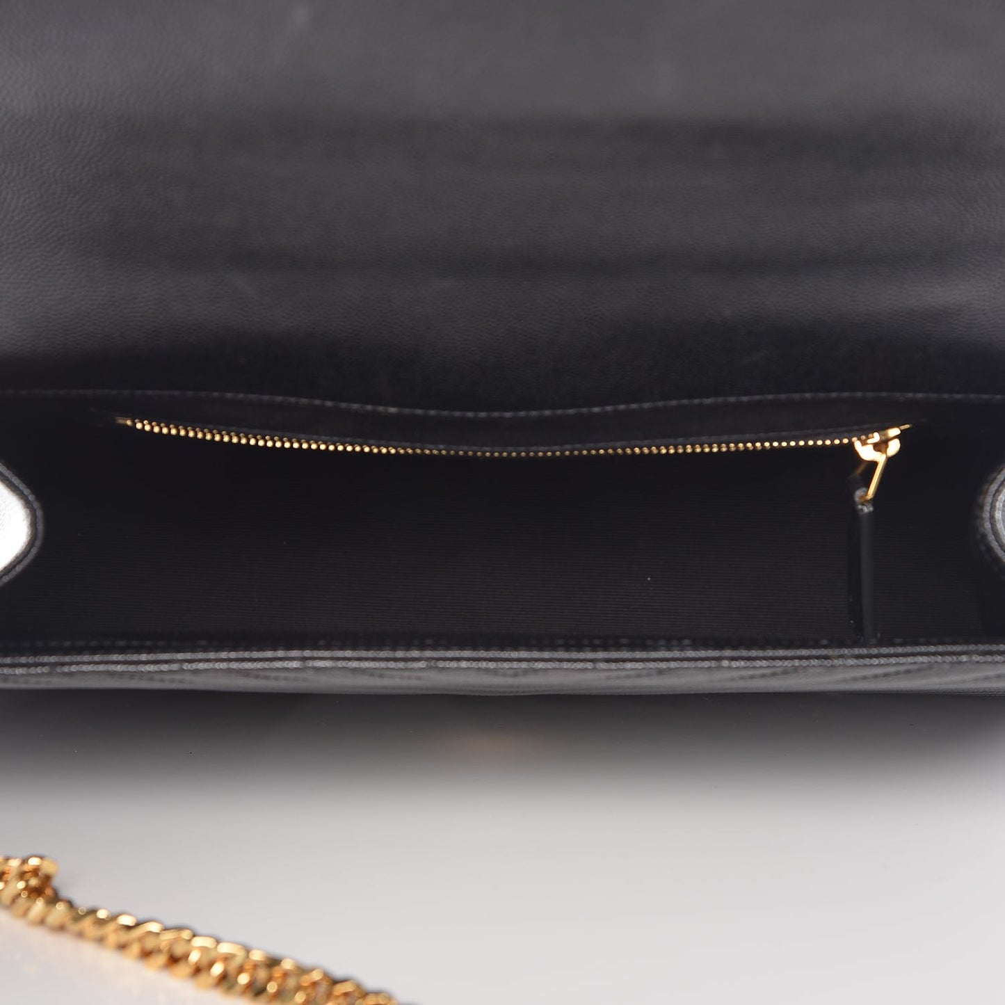Grain De Poudre Matelasse Chevron Large Monogram Satchel Black