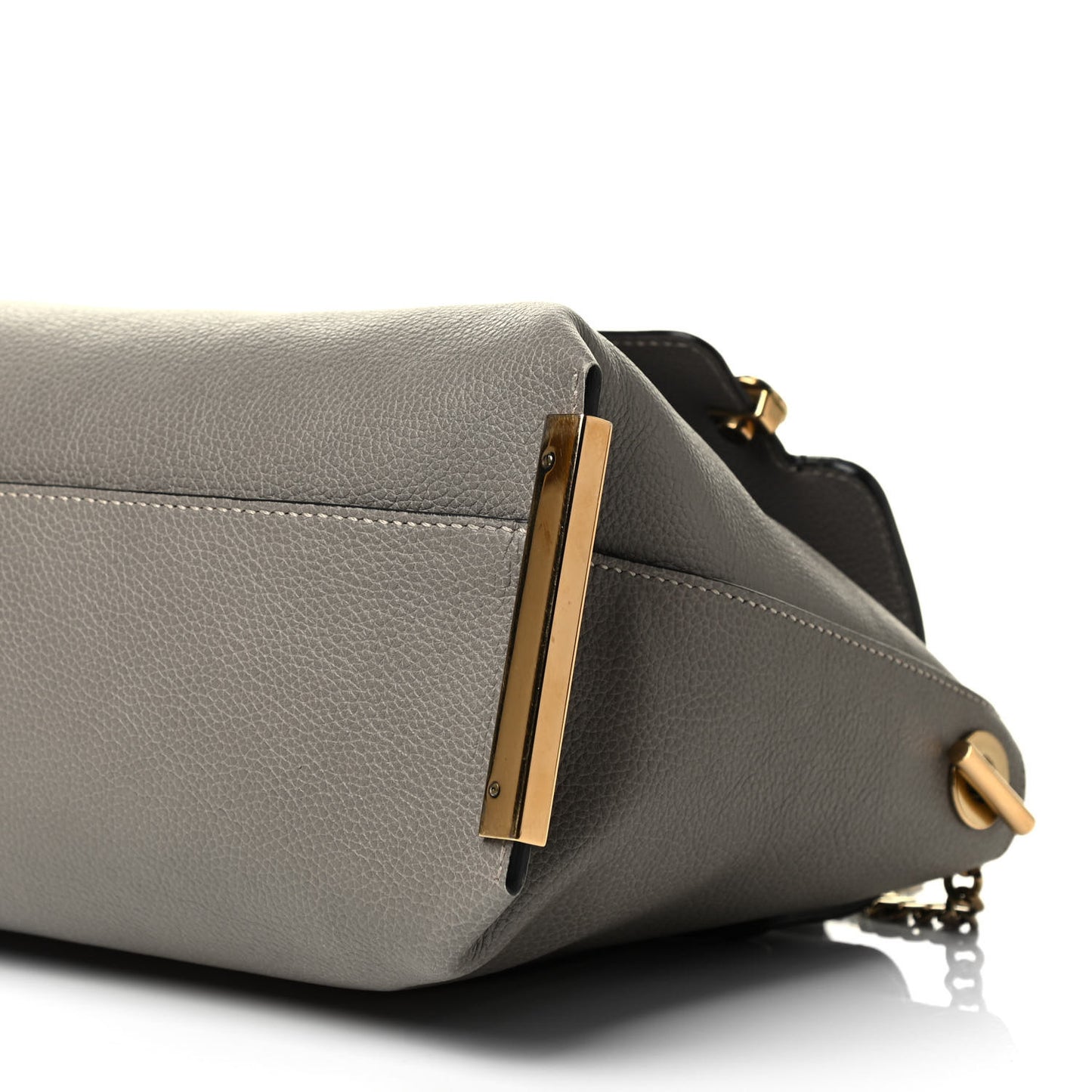 Calfskin Medium Clare Top Handle Bag Motty Grey