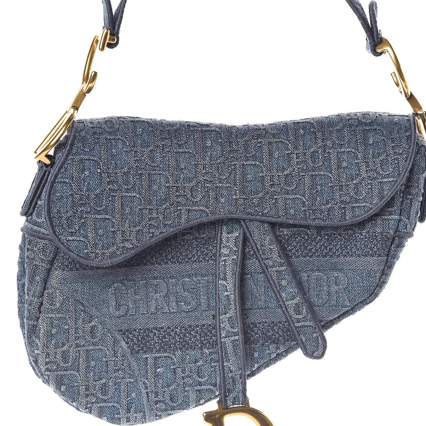 Oblique Saddle Bag Denim