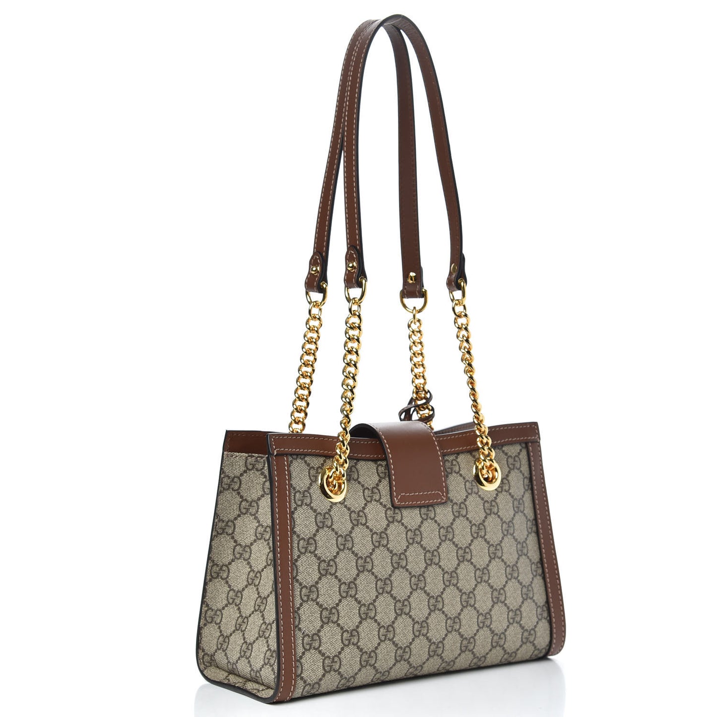 GG Supreme Monogram Calfskin Small Padlock Tote Beige Ebony Tuscany