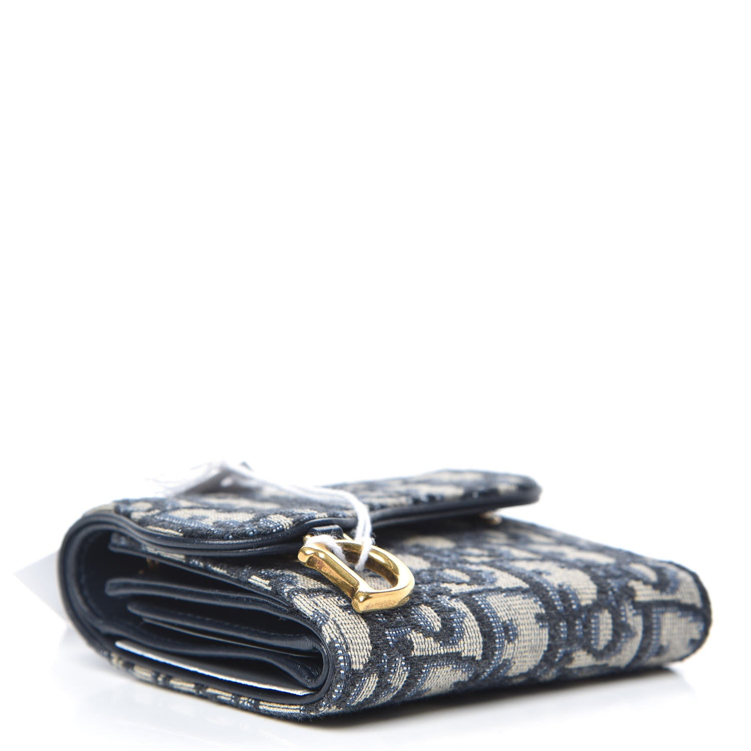 Christian Dior Oblique Saddle Lotus Wallet Blue 4 of 8