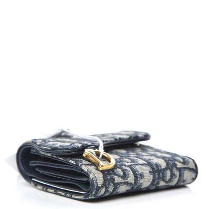 Christian Dior Oblique Saddle Lotus Wallet Blue 4 of 8