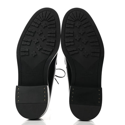 Louis Vuitton Calfskin Mens Derby Shoes 9 Black 5 of 8
