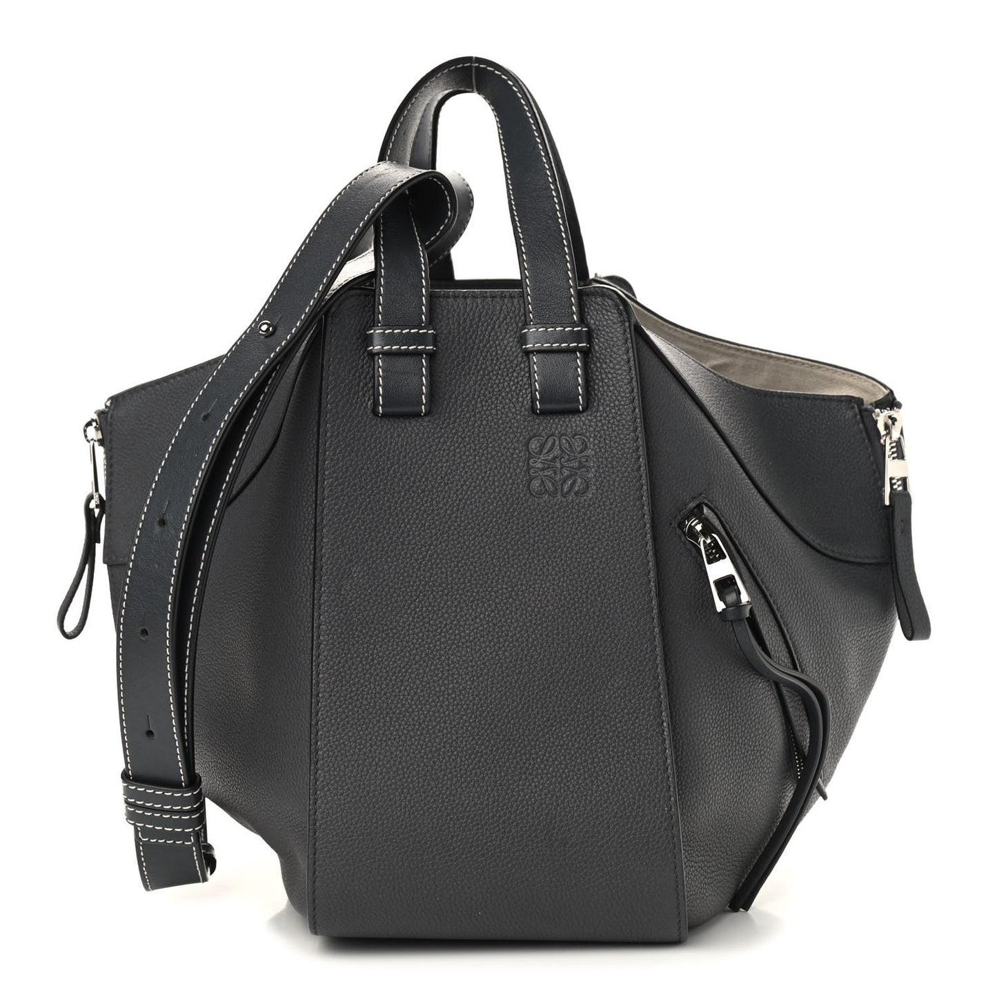 Calfskin Small Hammock Shoulder Bag Grey
