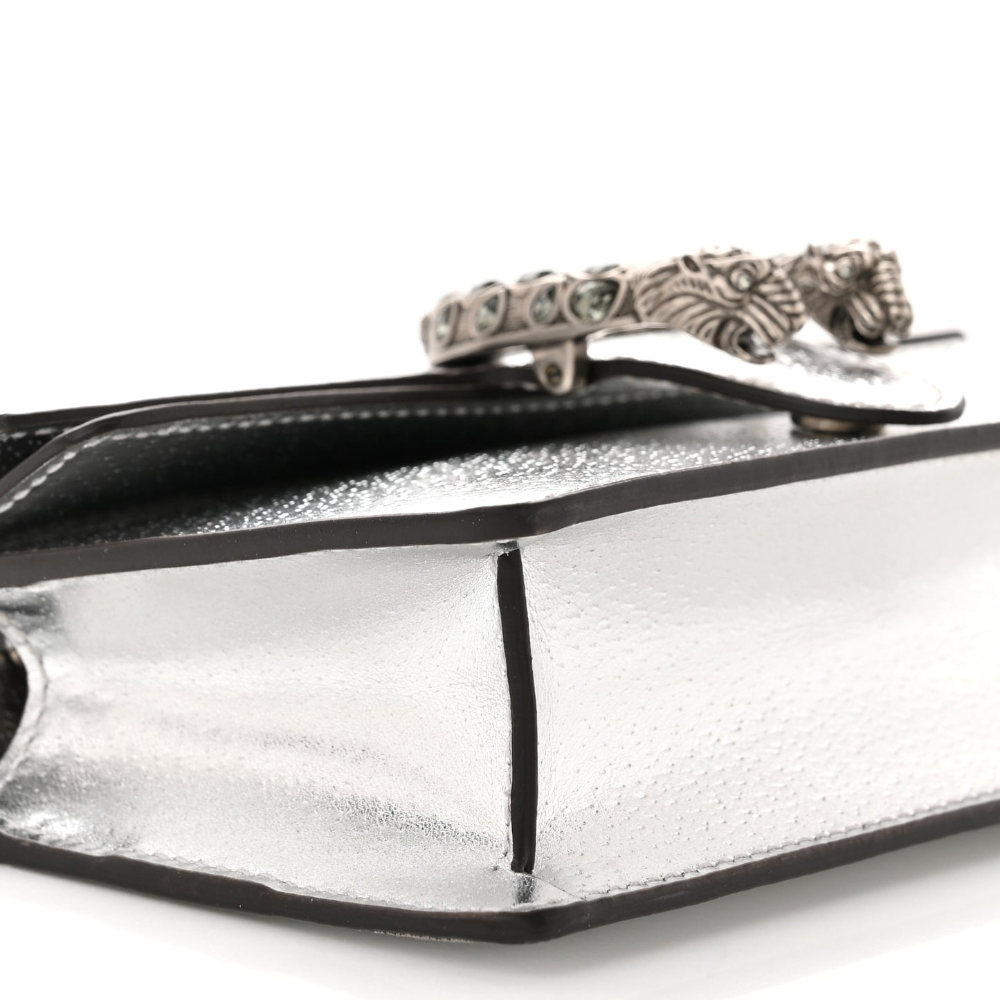 Metallic Calfskin Super Mini Dionysus Shoulder Bag Silver