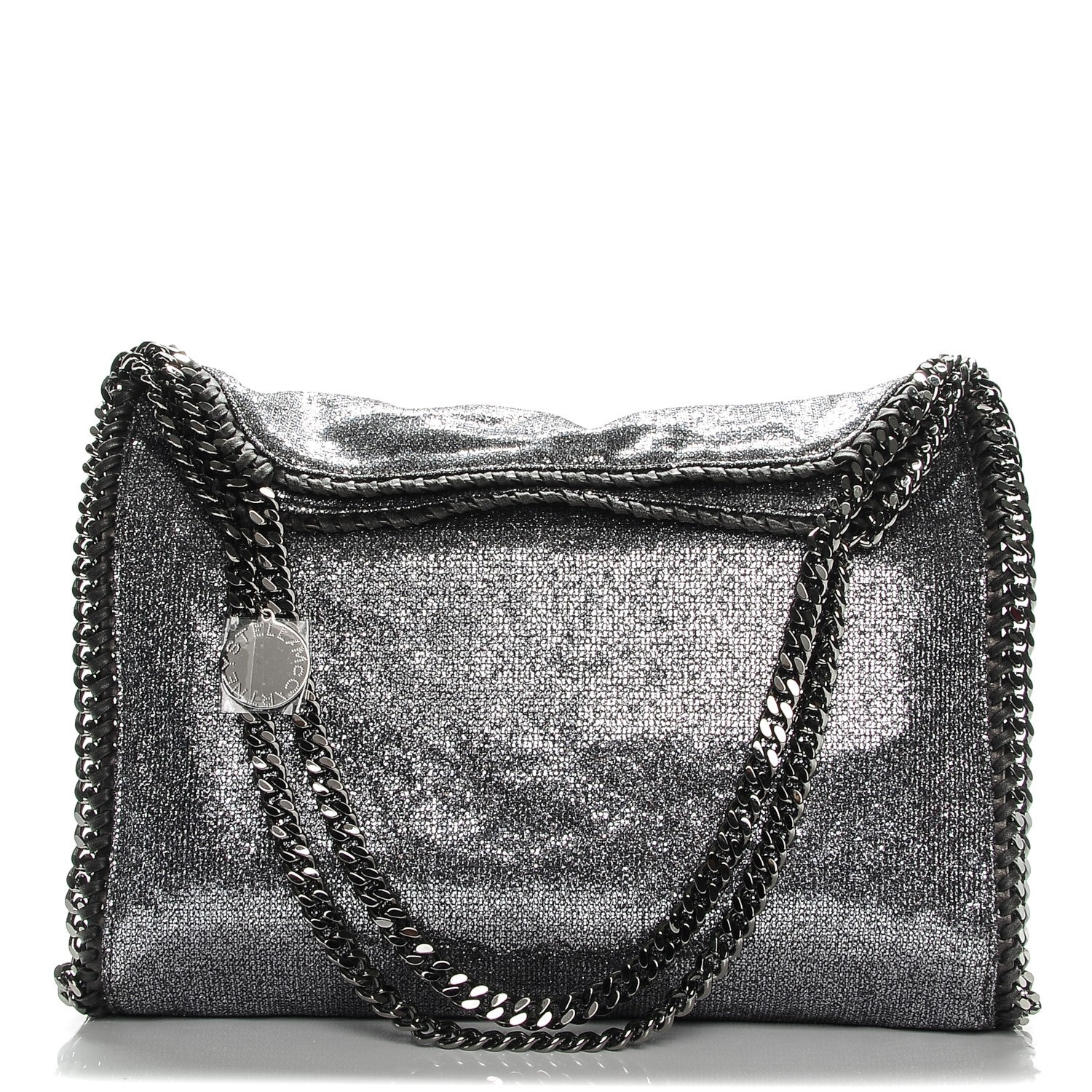 Stella McCartney Metallic Glitter Small Falabella Tote Silver 1 of 9