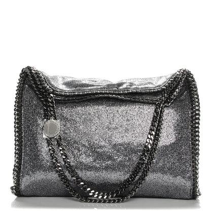 Stella McCartney Metallic Glitter Small Falabella Tote Silver 1 of 9