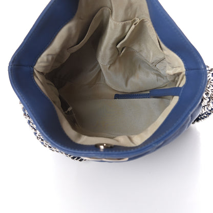 Chanel Washed Lambskin Chain Around Hobo Blue 4 of 9