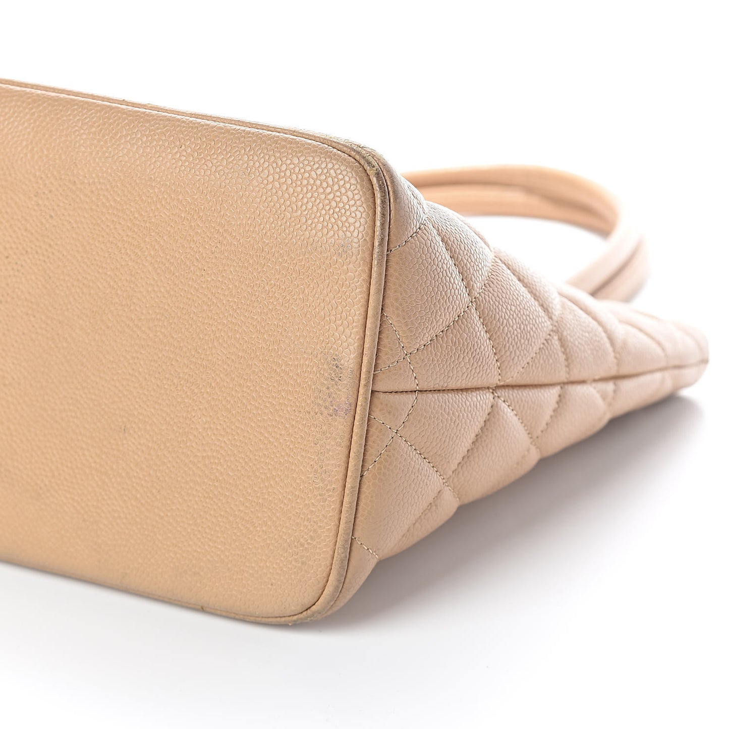 Caviar Quilted Medallion Tote Beige