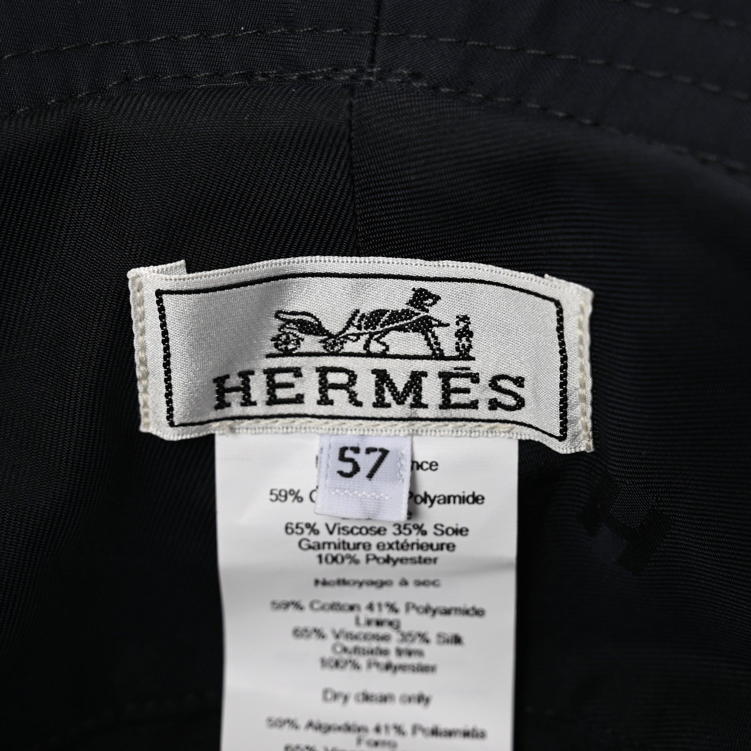 Hermes Technical Gabardine Balade Bandana Bucket Hat 57 Marine 8 of 9