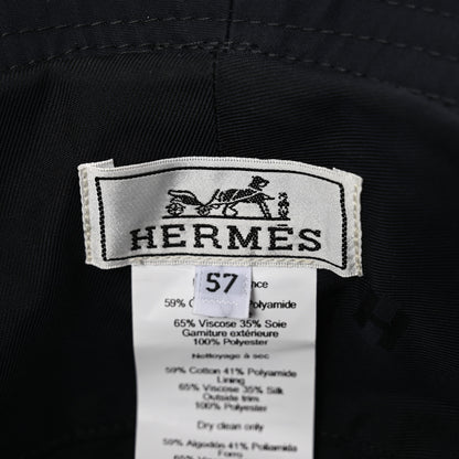 Hermes Technical Gabardine Balade Bandana Bucket Hat 57 Marine 8 of 9
