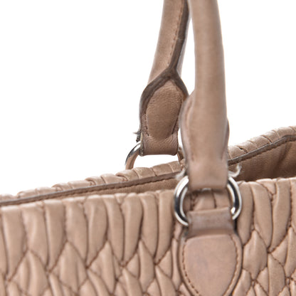 Miu Miu Nappa Matelasse Swarovski Crystal Tote Cammeo 11 of 17