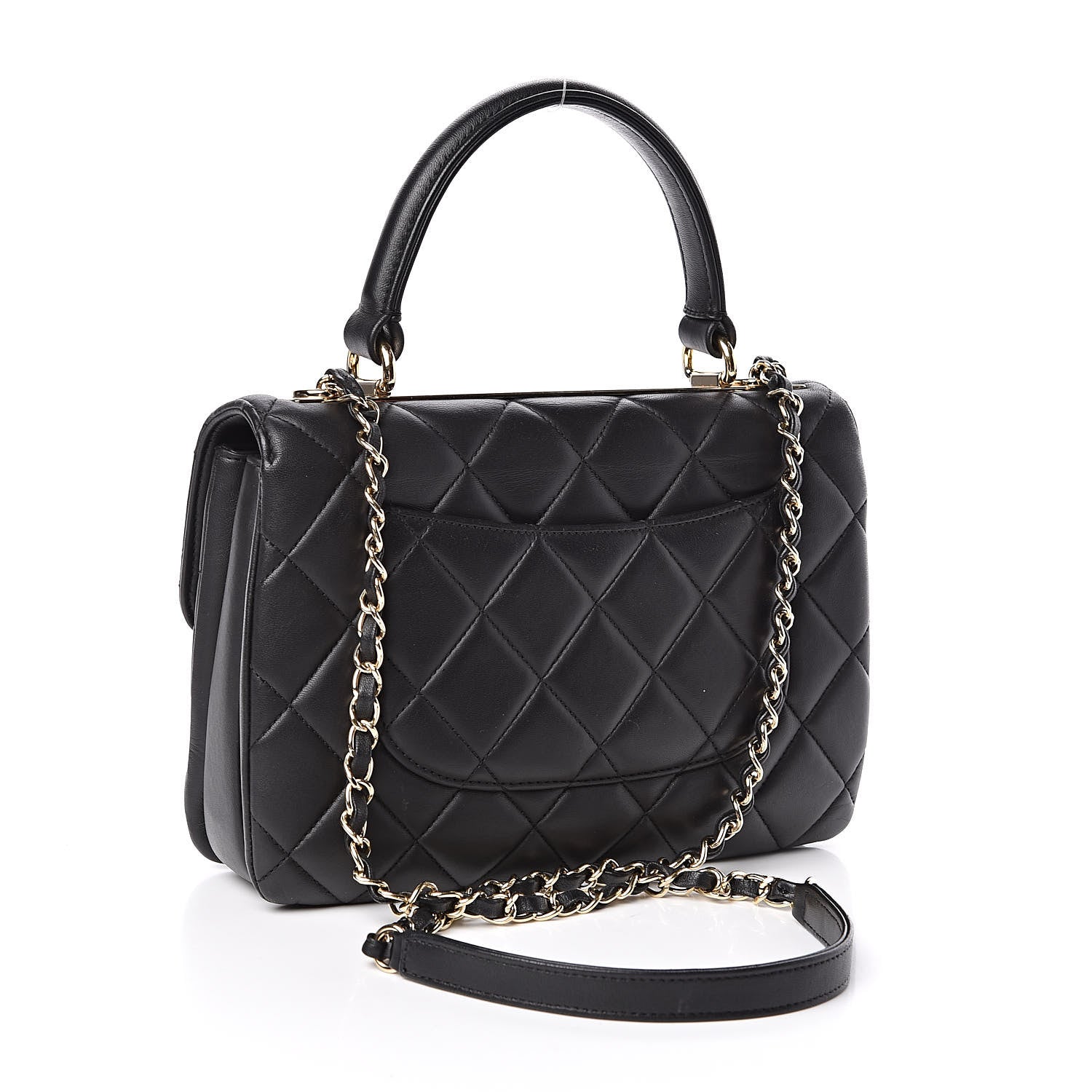 Chanel Lambskin Quilted Small Trendy CC Dual Handle Flap Bag Black 3 of 10