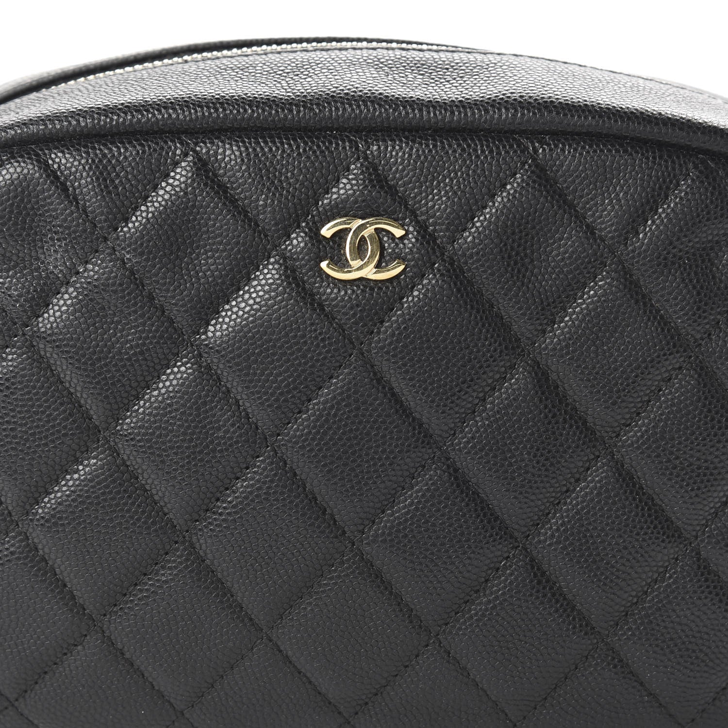 Chanel Caviar Quilted Curvy Pouch Cosmetic Case Black 10 of 10