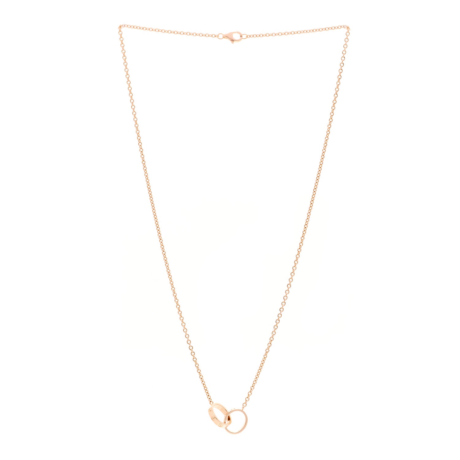 Cartier 18K Pink Gold Interlocking LOVE Necklace 3 of 5