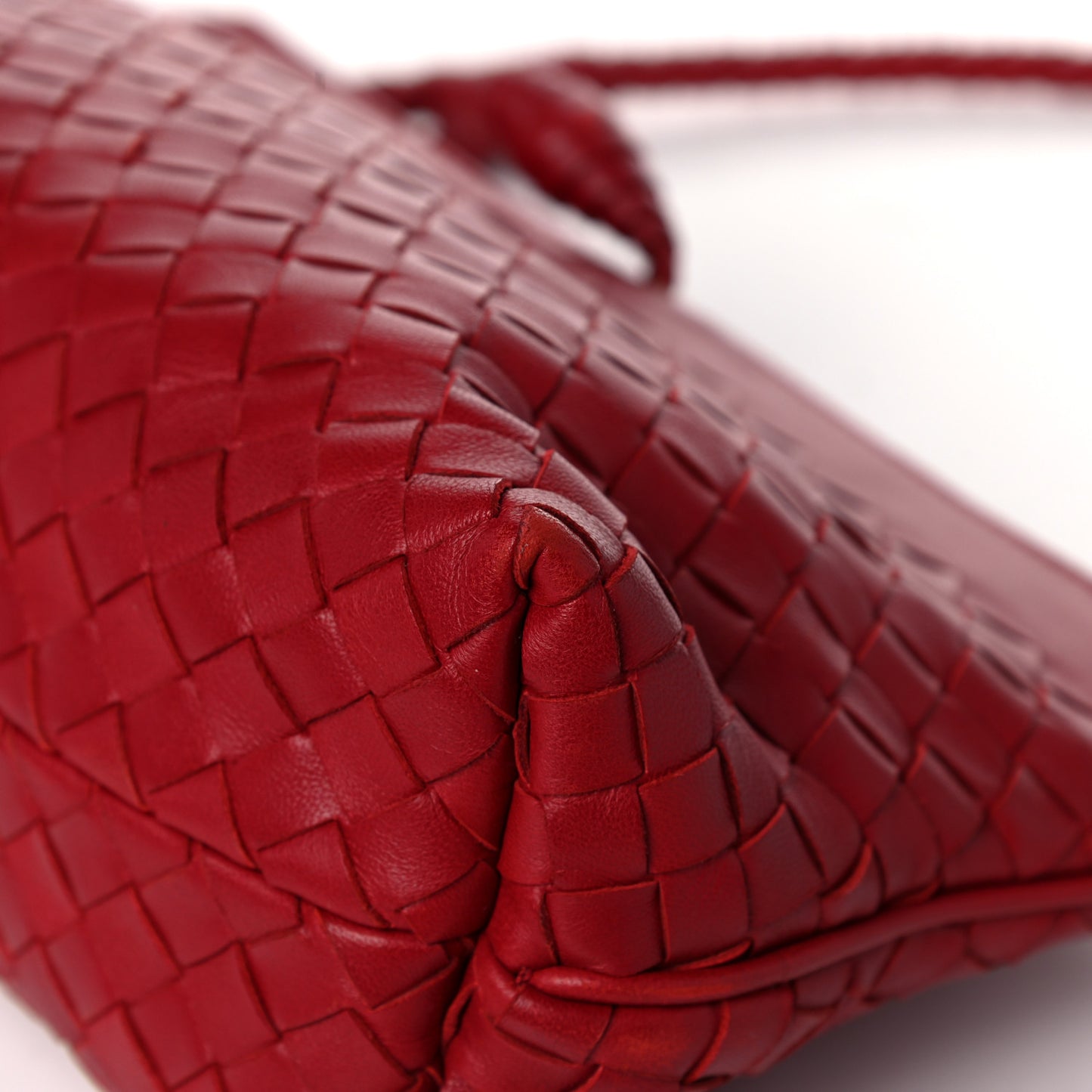 Nappa Intrecciato Shoulder Bag Red
