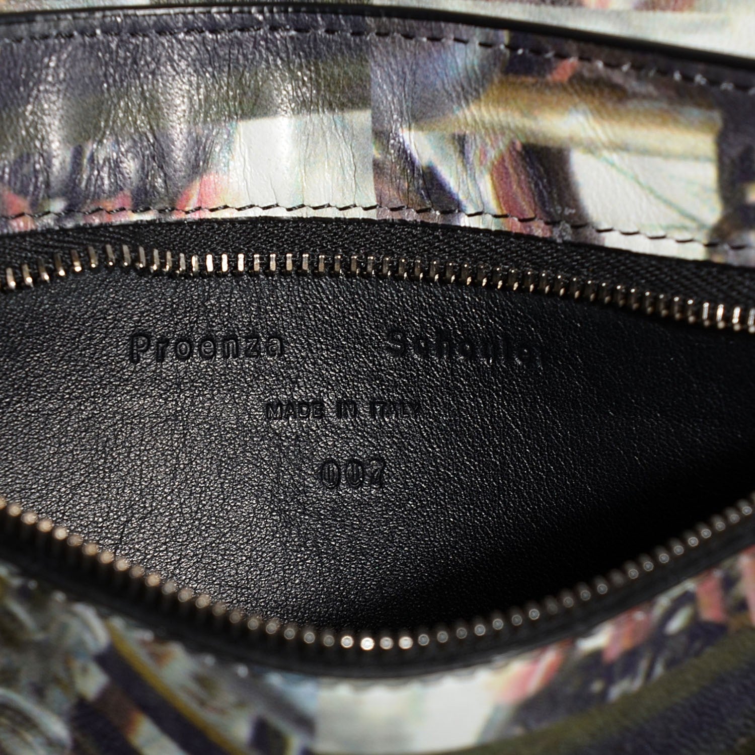 Proenza Schouler Triangle Print Calfskin PS1 Pochette Clutch Black Royal Blue 6 of 8