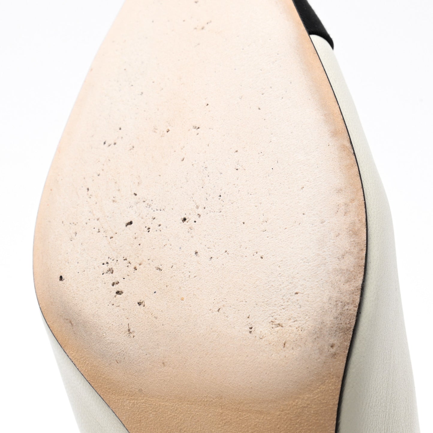 Lambskin Grosgrain Cap Toe CC Mules 40.5 White