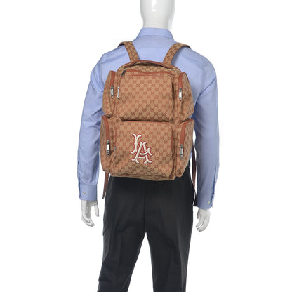 Gucci X MLB GG Monogram LA Dodgers Large Backpack Beige Ruggine Ivory 2 of 12
