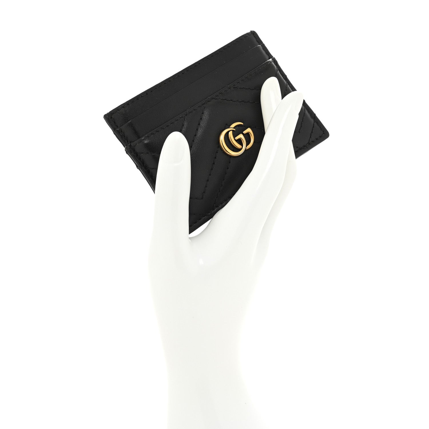 Gucci Calfskin Matelasse GG Marmont Card Holder Black 2 of 8