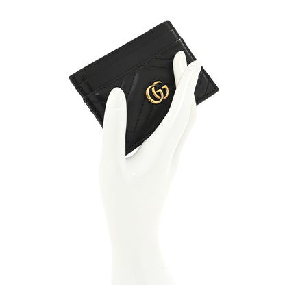 Gucci Calfskin Matelasse GG Marmont Card Holder Black 2 of 8
