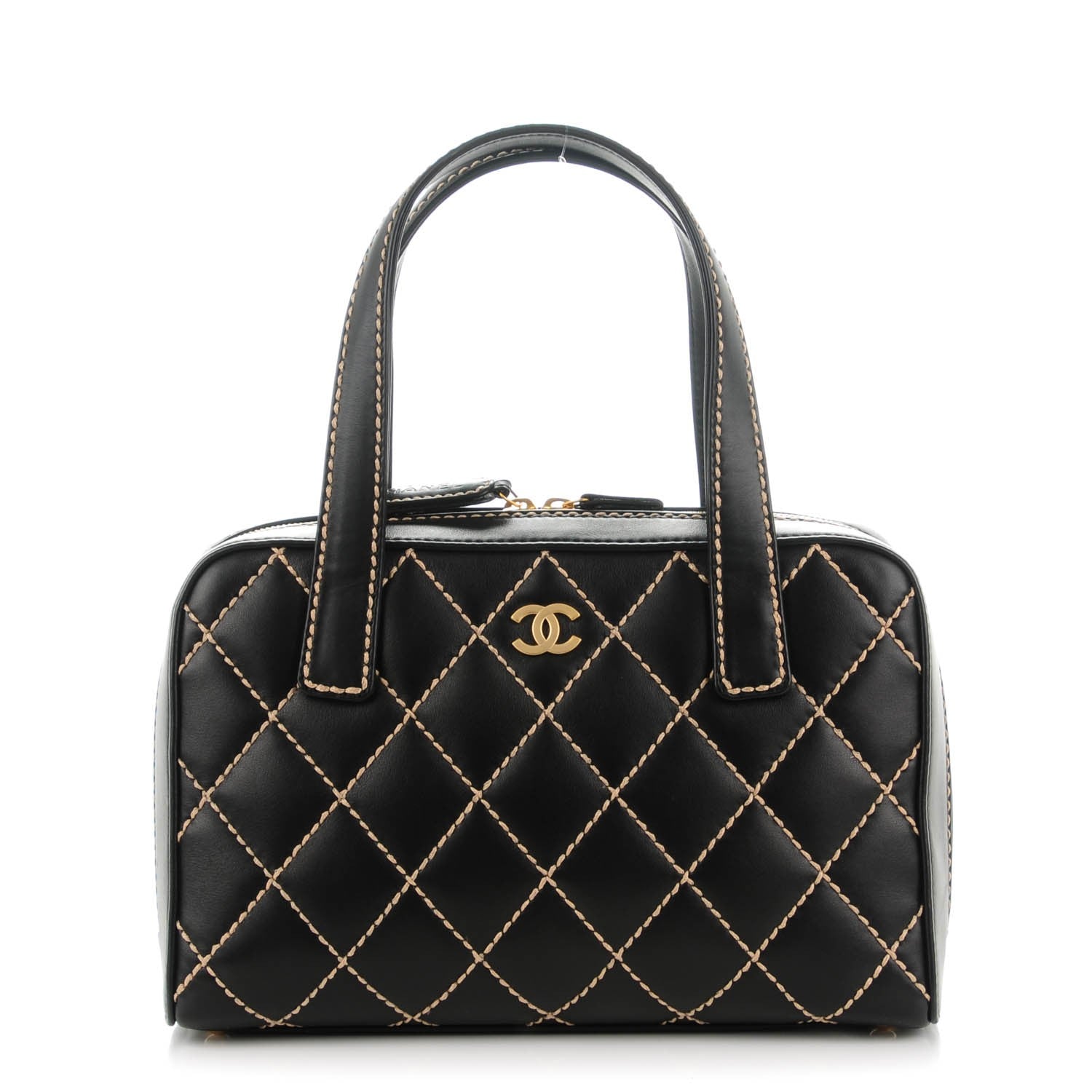 Chanel Calfskin Contrast Stitch Surpique Bowler Black 1 of 8