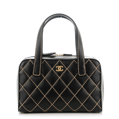 Chanel Calfskin Contrast Stitch Surpique Bowler Black 1 of 8