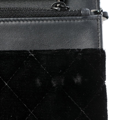 Chanel Velvet Quilted Wallet On Chain WOC Black 10 of 12