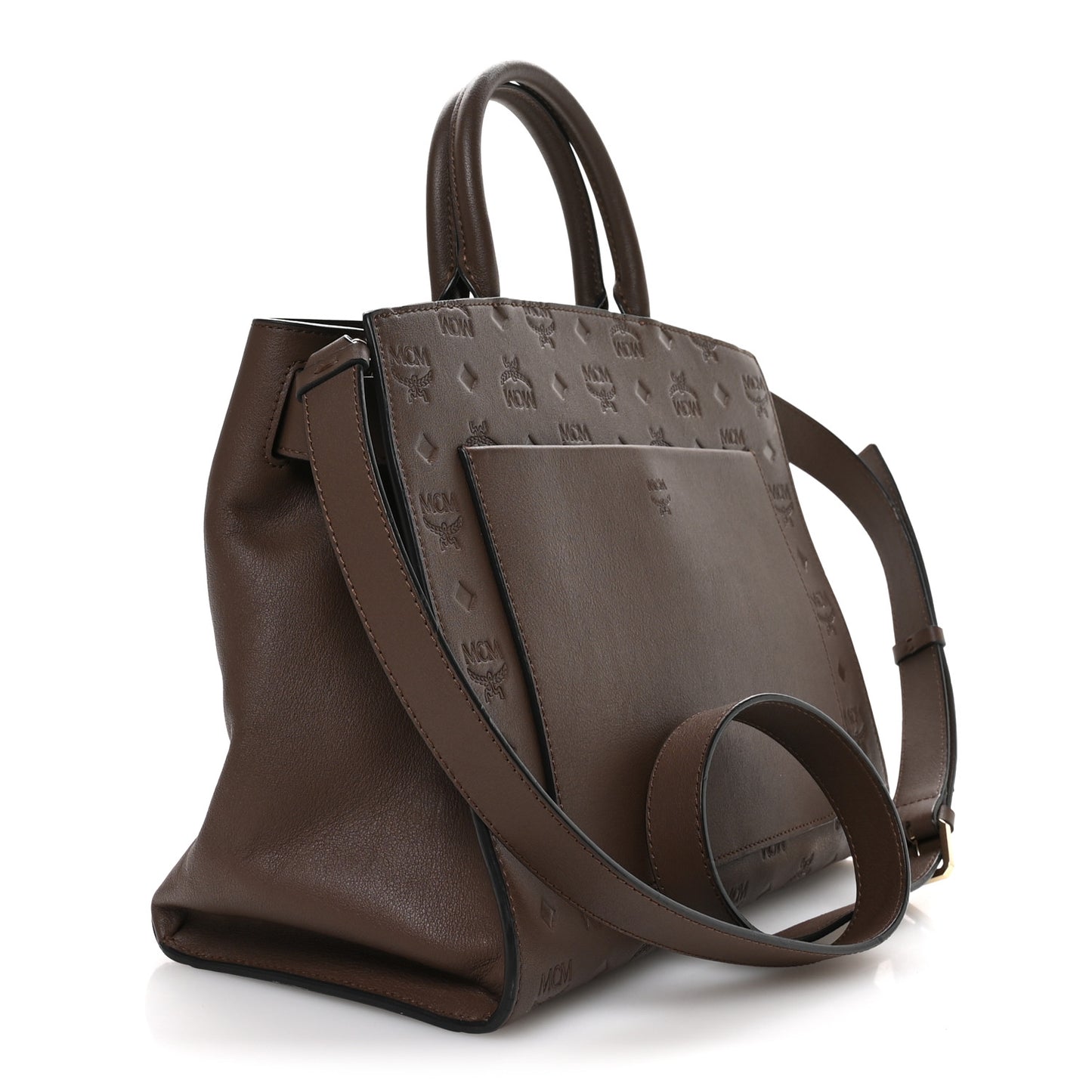 Calfskin Ottomar Monogram Medium Essential Tote Chestnut