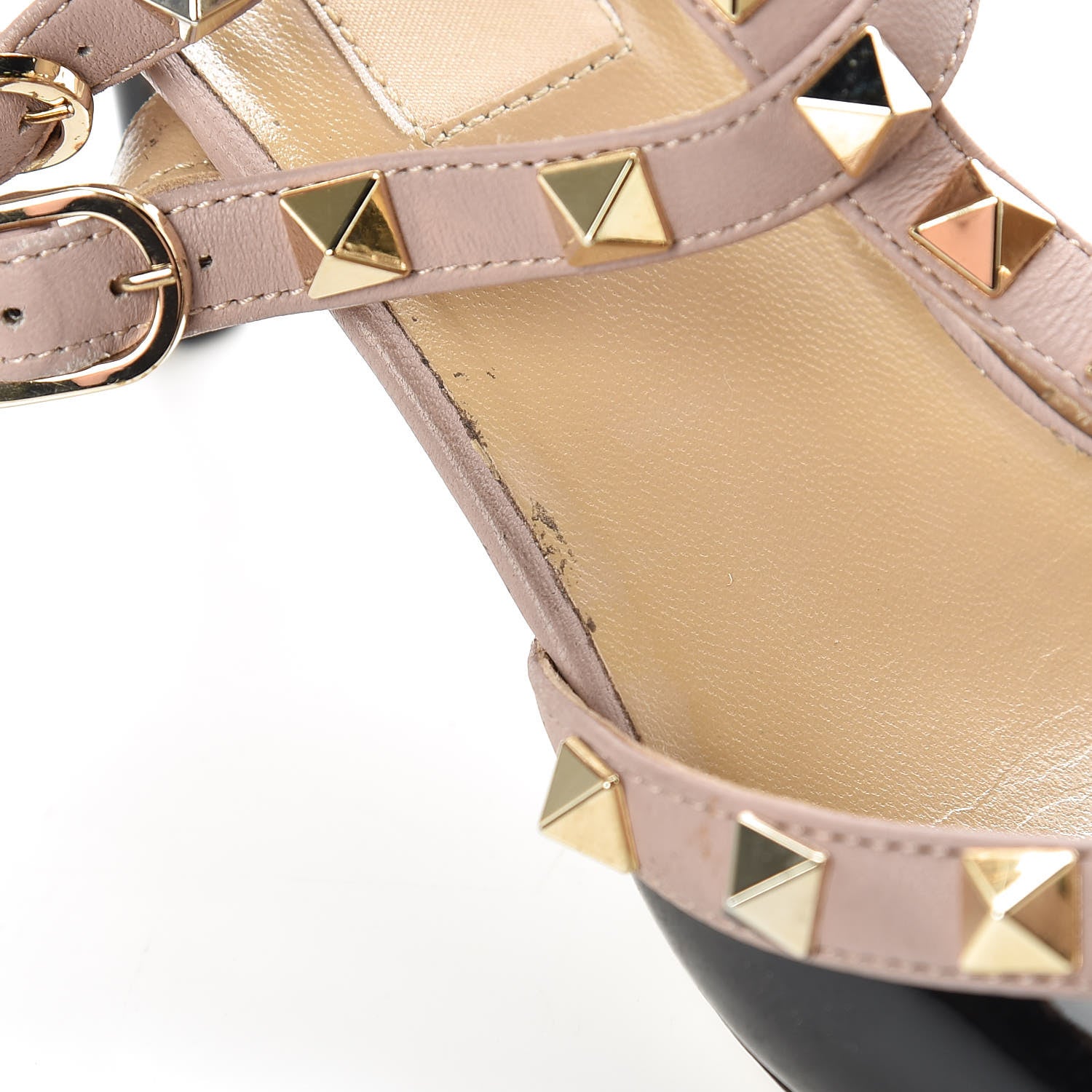 Valentino Garavani Patent Nappa Rockstud Ankle Strap 65mm Pumps 37.5 Black Poudre 12 of 15
