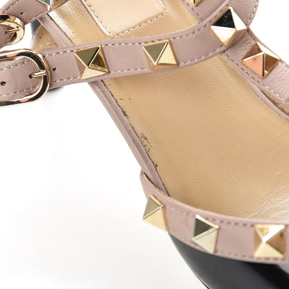 Valentino Garavani Patent Nappa Rockstud Ankle Strap 65mm Pumps 37.5 Black Poudre 12 of 15