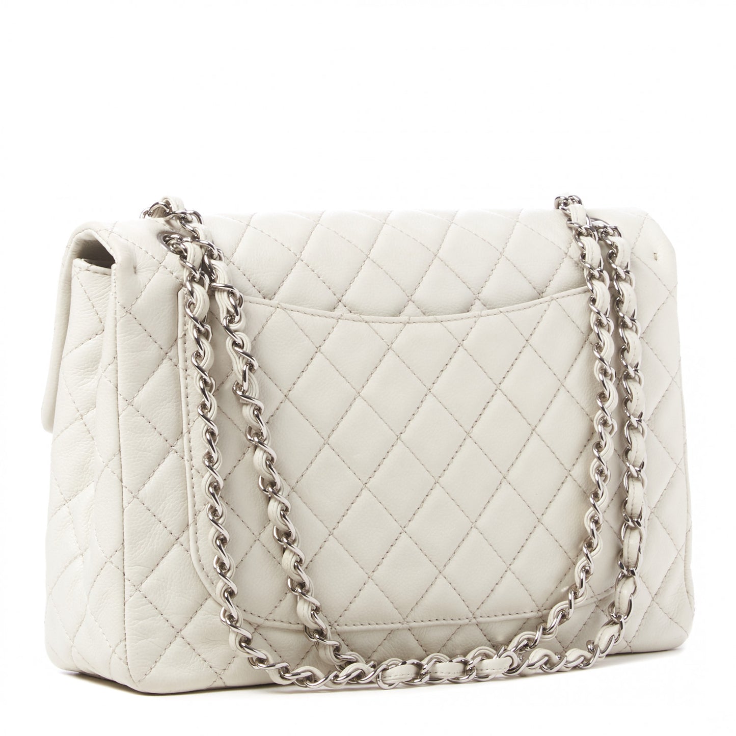 Caviar Quilted Maxi Single Flap White