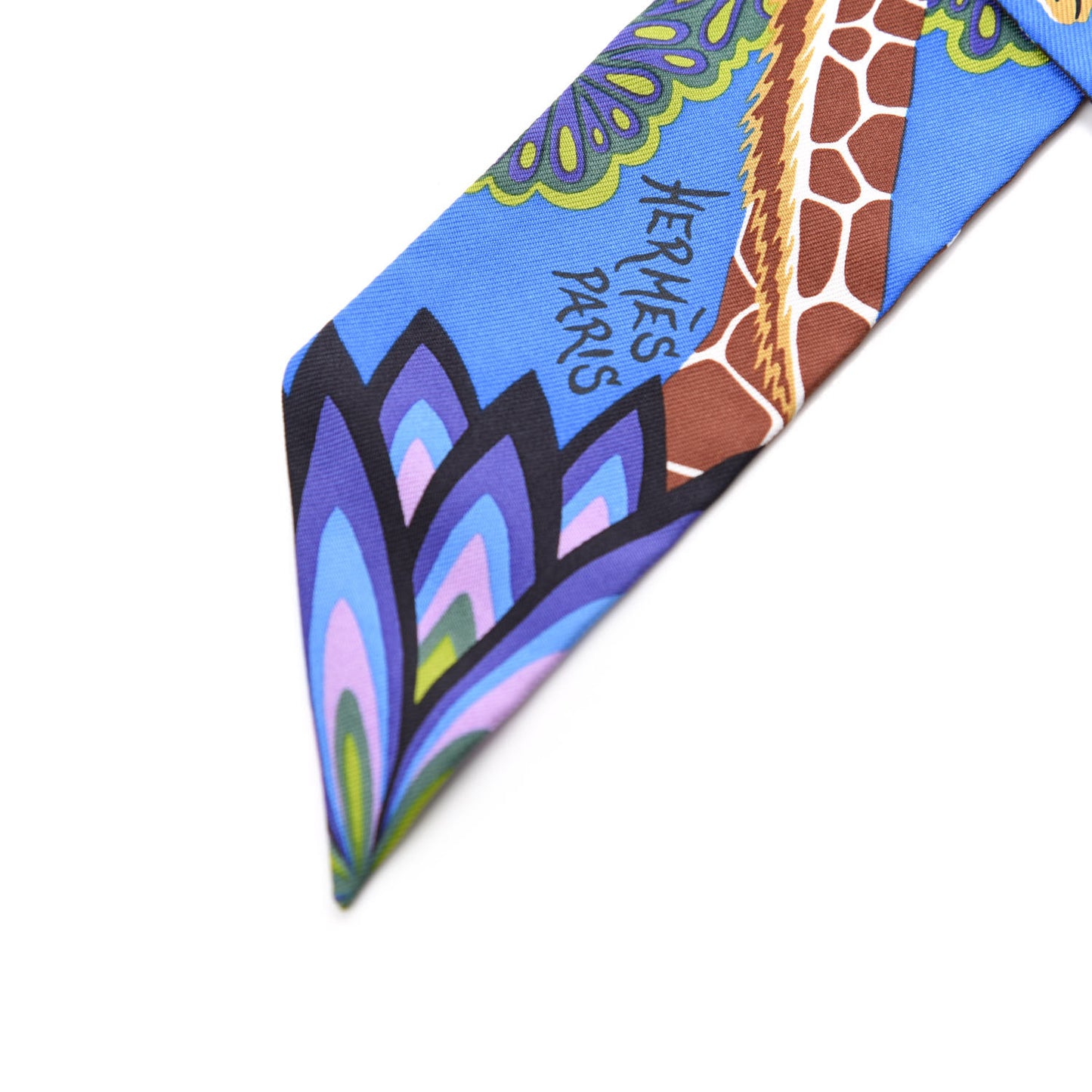 Silk The Three Graces Twilly Bleu Vert Marron