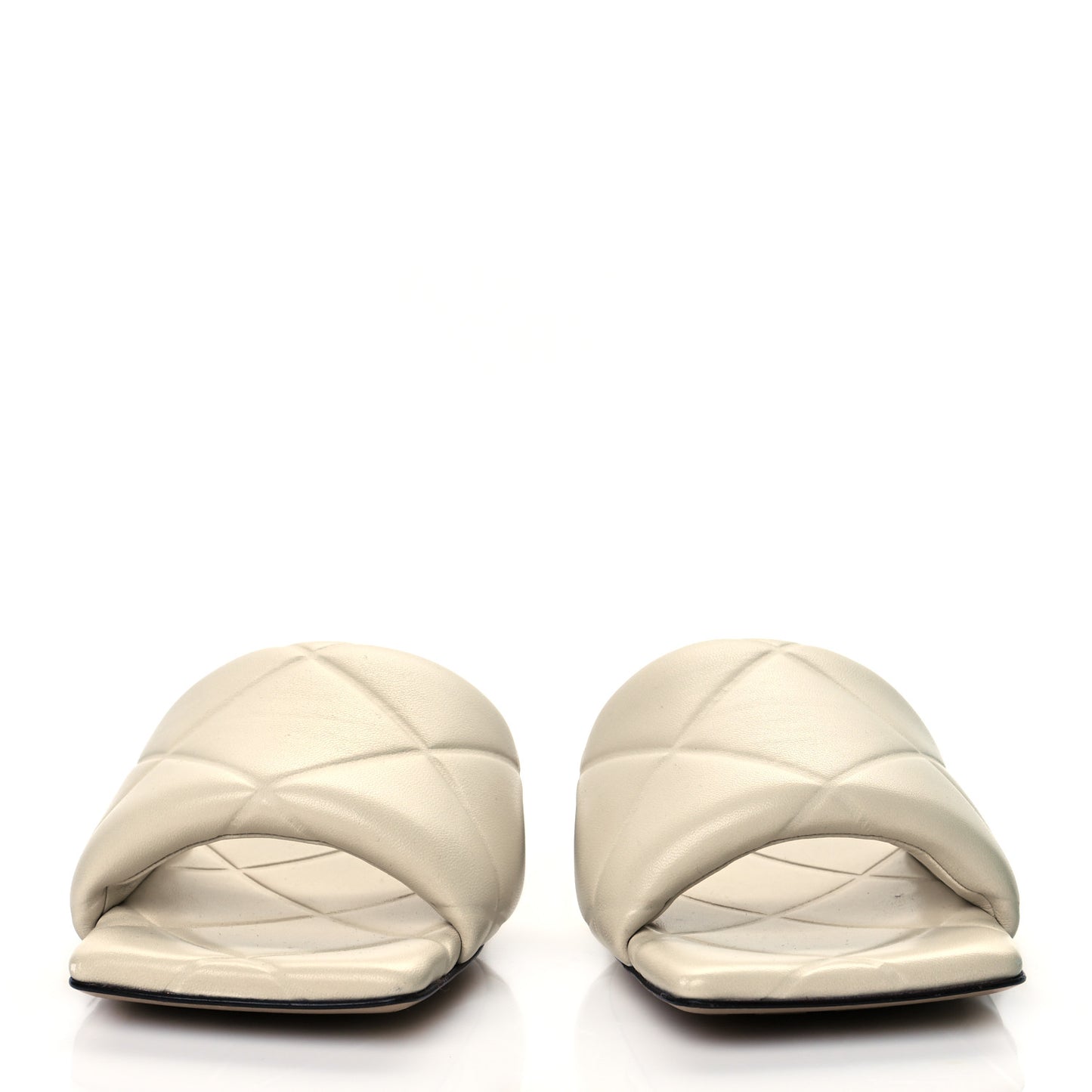 Nappa Quilted Rubber Lido Flat Sandals 36.5 Sea Salt