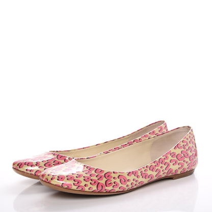 Louis Vuitton Patent Leopard Ballet Flats 40 Blanc Corail 3 of 15