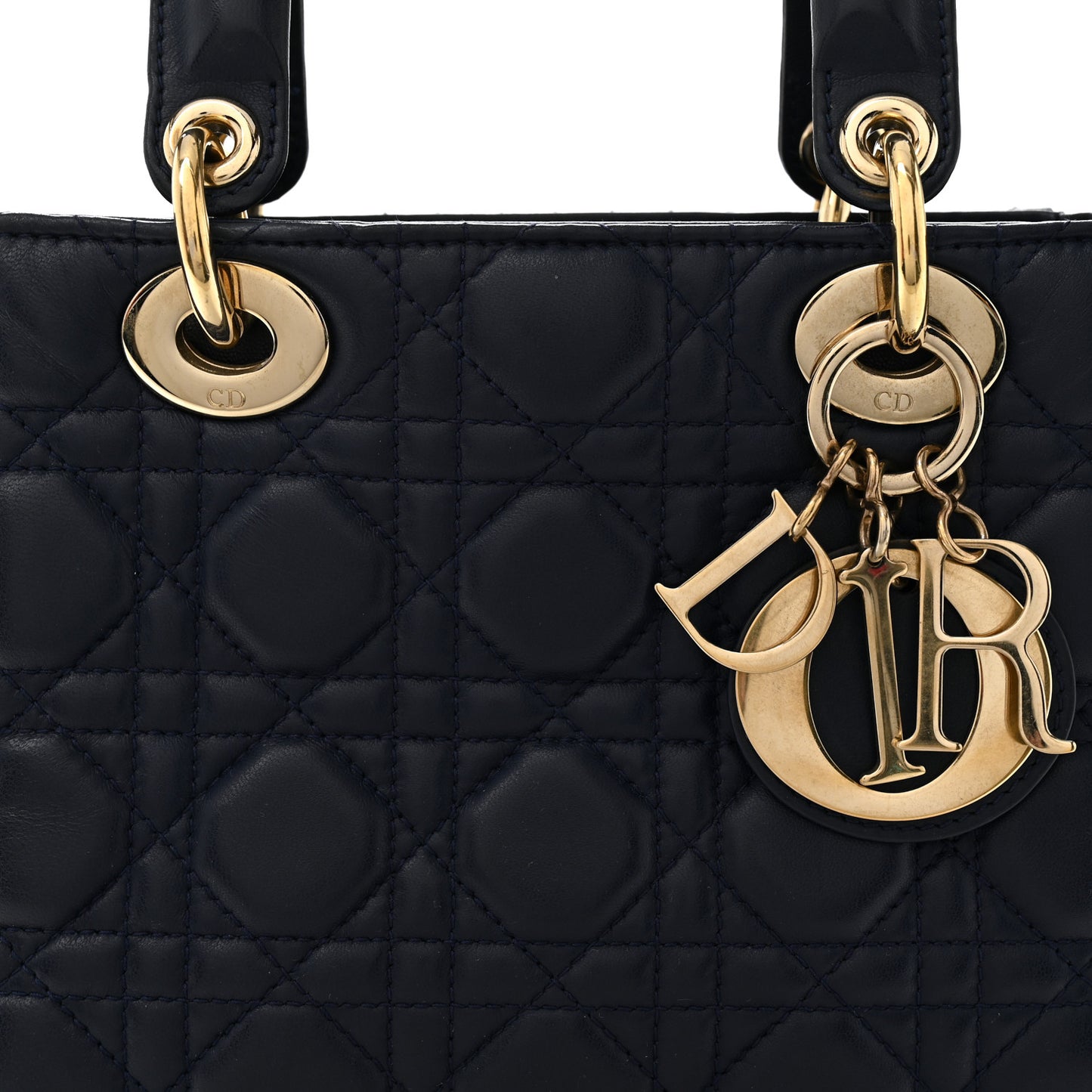 Lambskin Cannage Small Lucky Badges My Lady Dior Navy