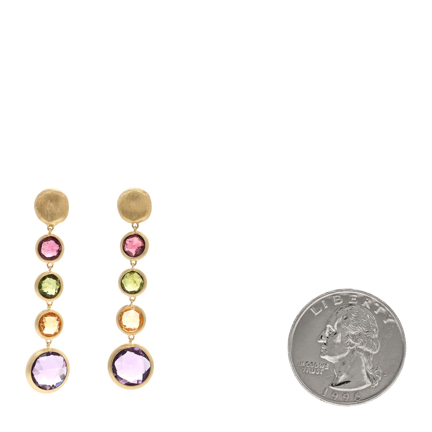 Marco Bicego 18K Yellow Gold Multi Gemstone Jaipur Color Drop Earrings 2 of 4