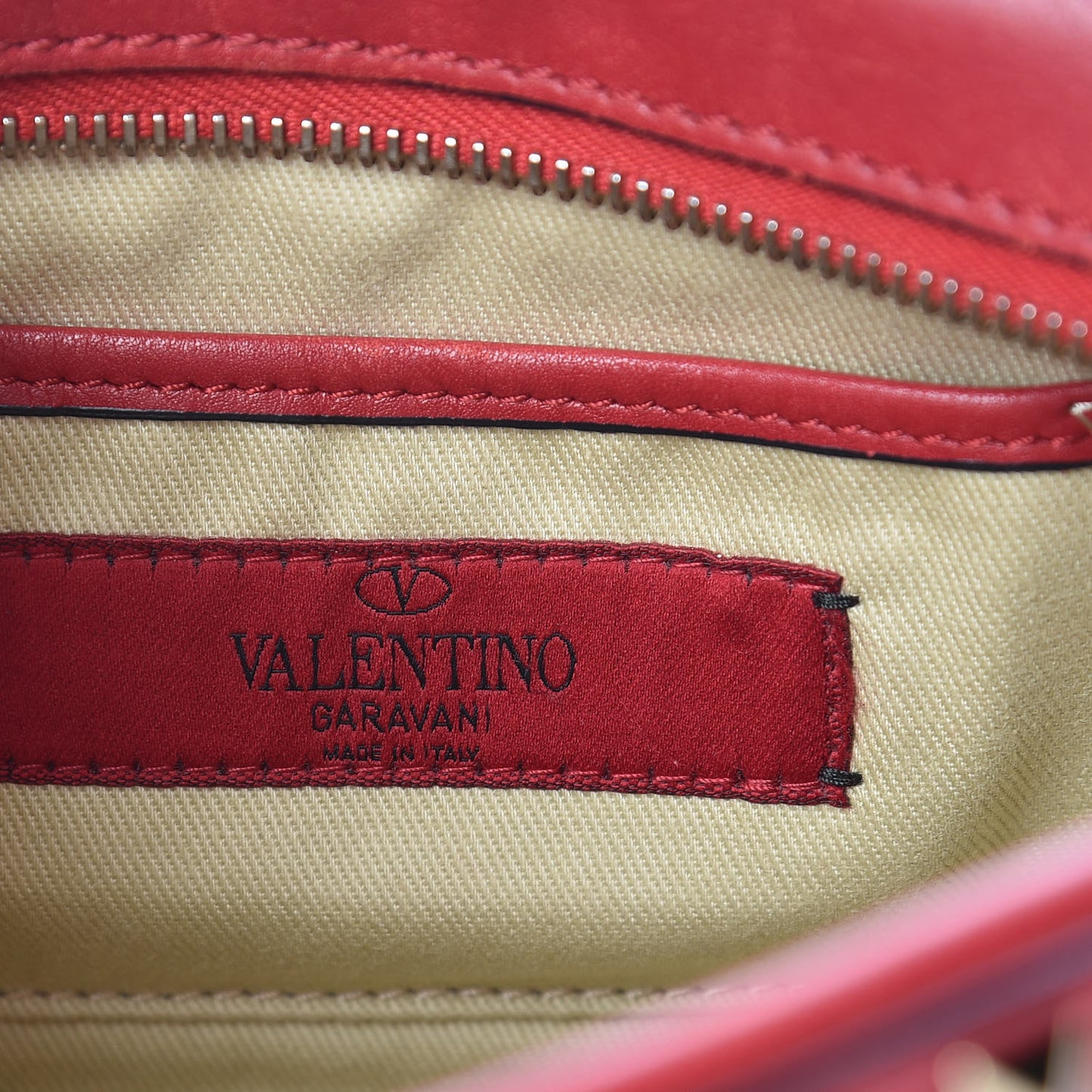 Calfskin Rockstud Camera Crossbody Bag Red