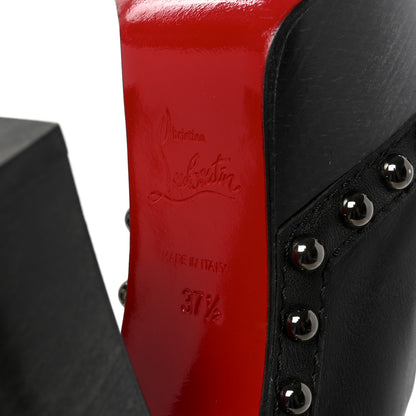 Christian Louboutin Calfskin Studded Joan 130 Booties 37.5 Black 7 of 8