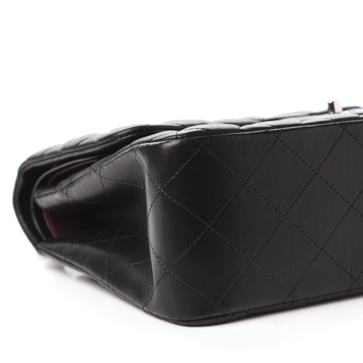 Lambskin Quilted Jumbo Double Flap Black
