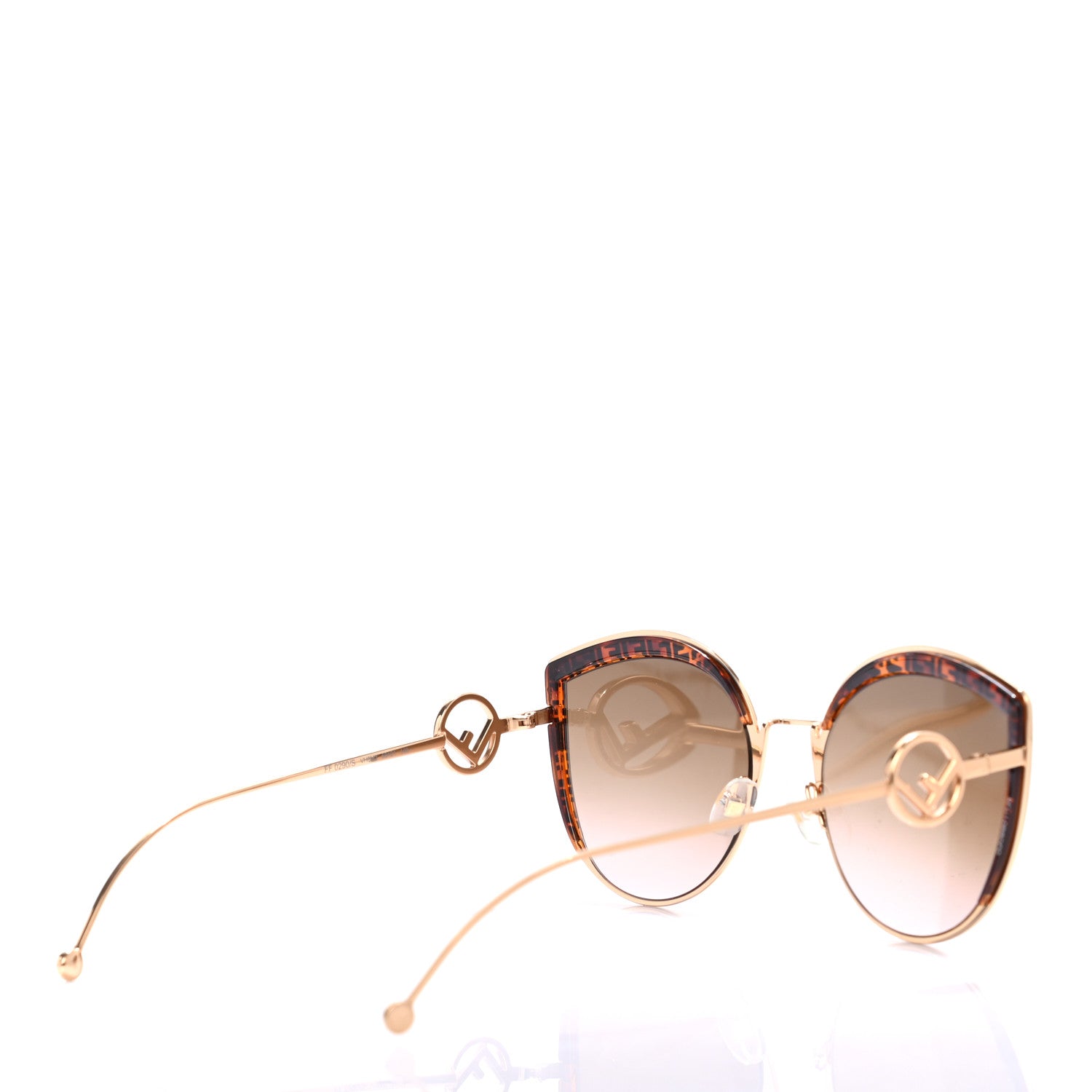 Fendi Metal Acetate F is Fendi FF Cat Eye Sunglasses FF 0290/S Gold 4 of 6