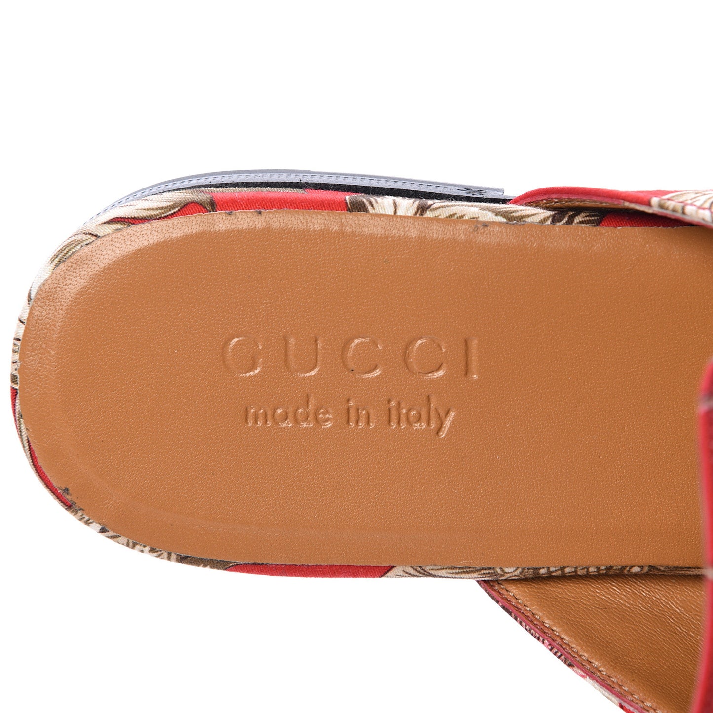 Satin Floral Printed Mens Princetown Slippers 6 Red