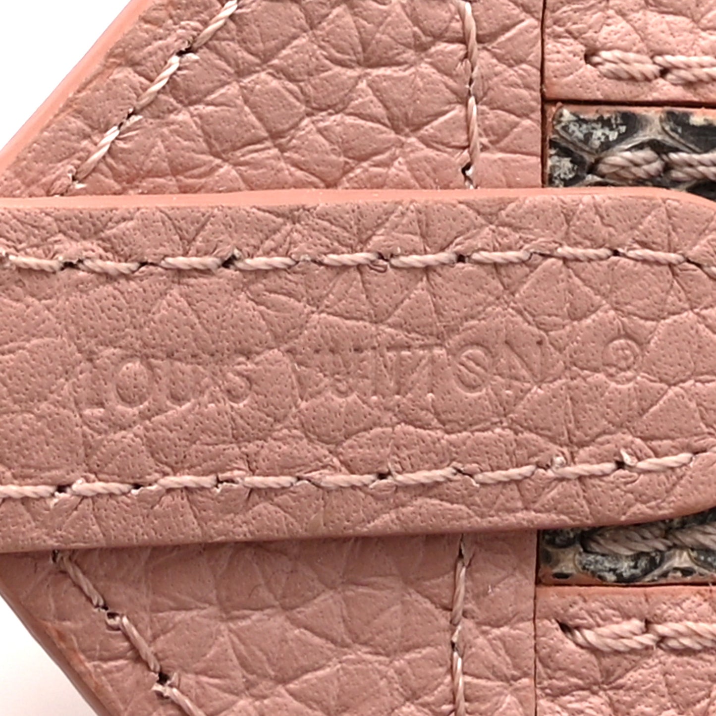 Watersnake Calfskin Bandouliere Shoulder Strap Pink Natural