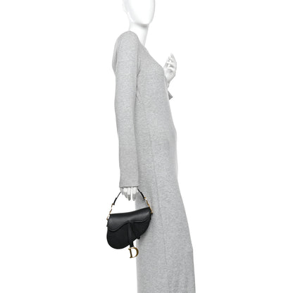 Christian Dior Grained Calfskin Mini Saddle Bag Black 2 of 10