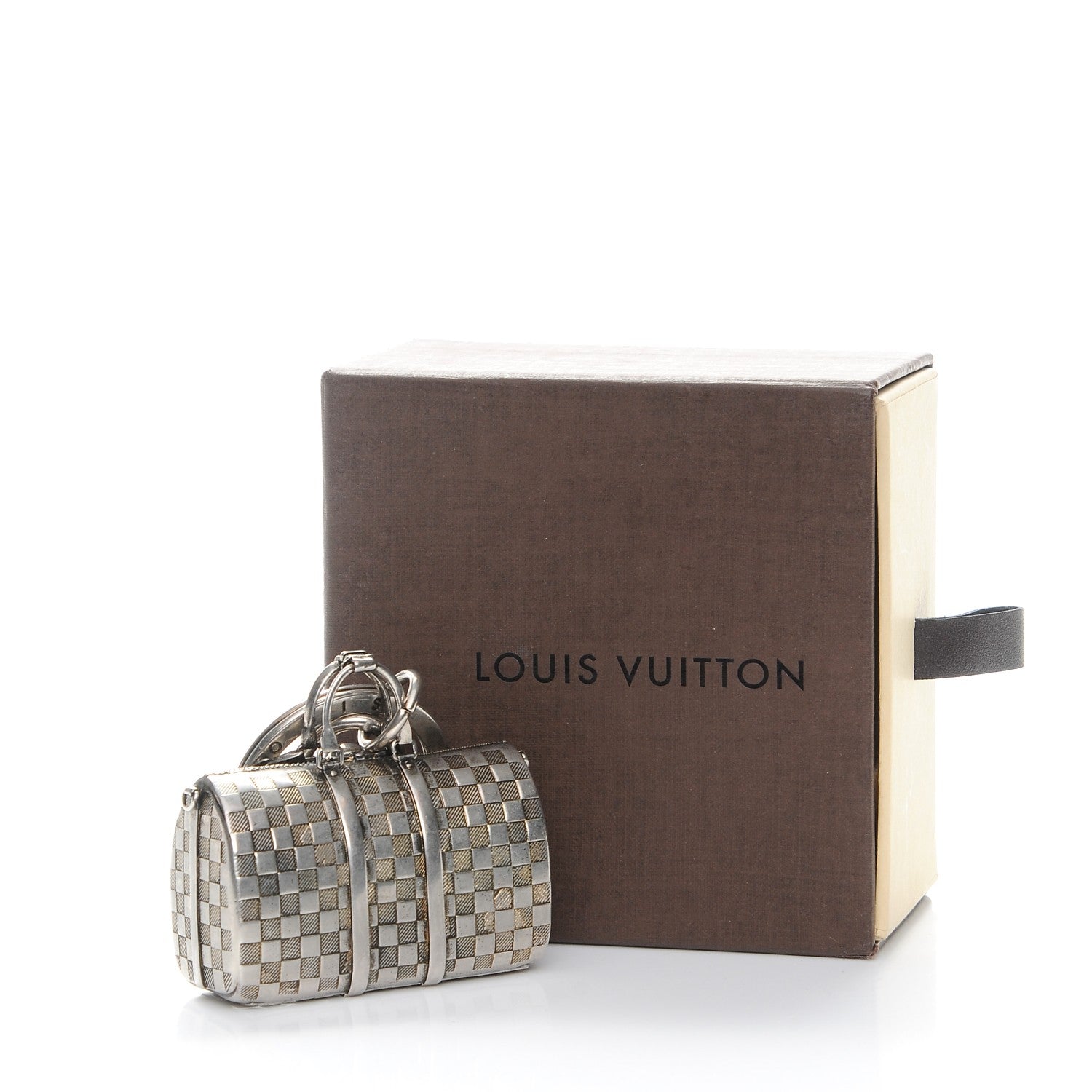 Louis Vuitton Brushed Palladium The Keepall Key Holder Bag Charm 4 of 4