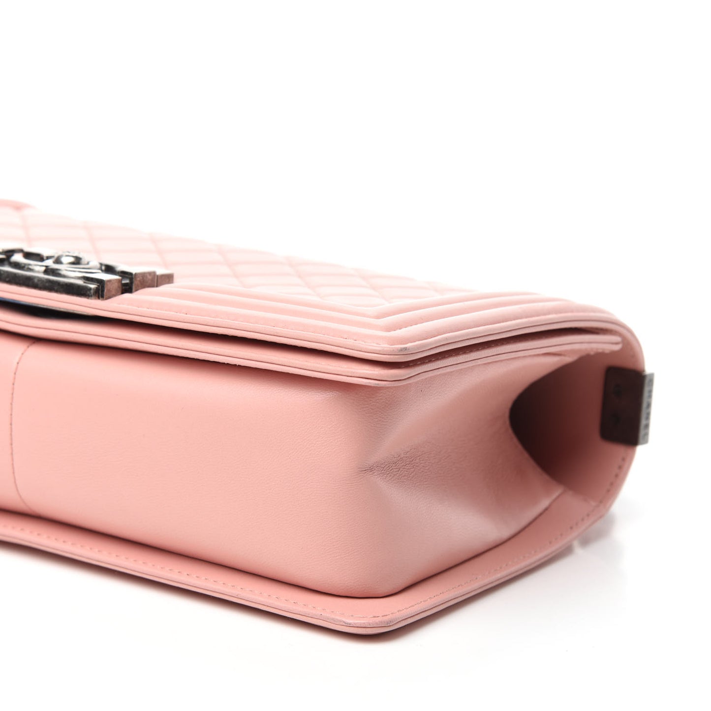 Lambskin Quilted Medium Boy Flap Light Pink