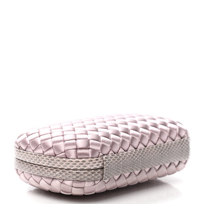 Bottega Veneta Satin Ayers Intrecciato Knot Clutch Pink 4 of 6