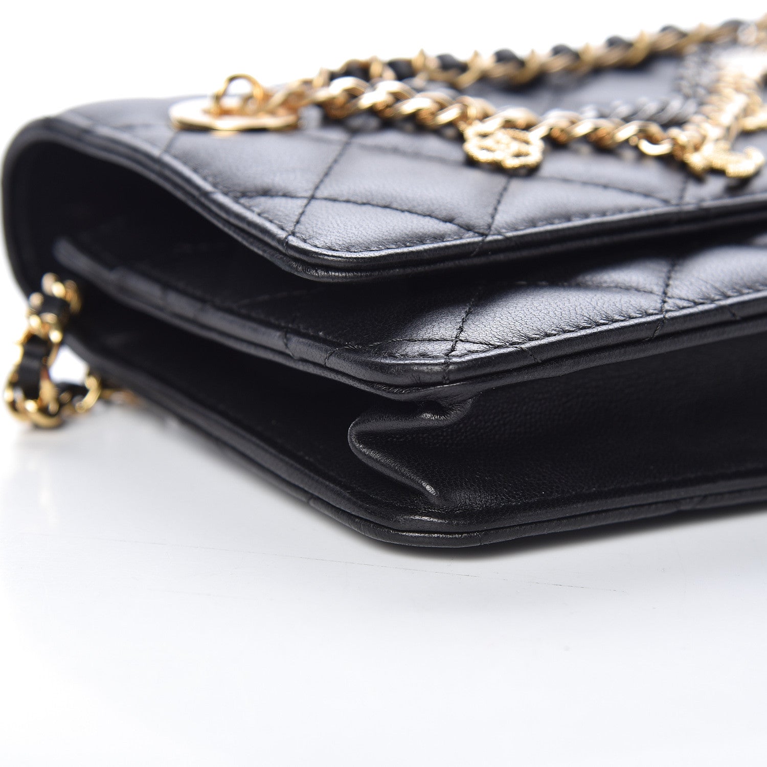 Chanel Lambskin Quilted Egyptian Amulet Wallet On Chain WOC Black 8 of 11